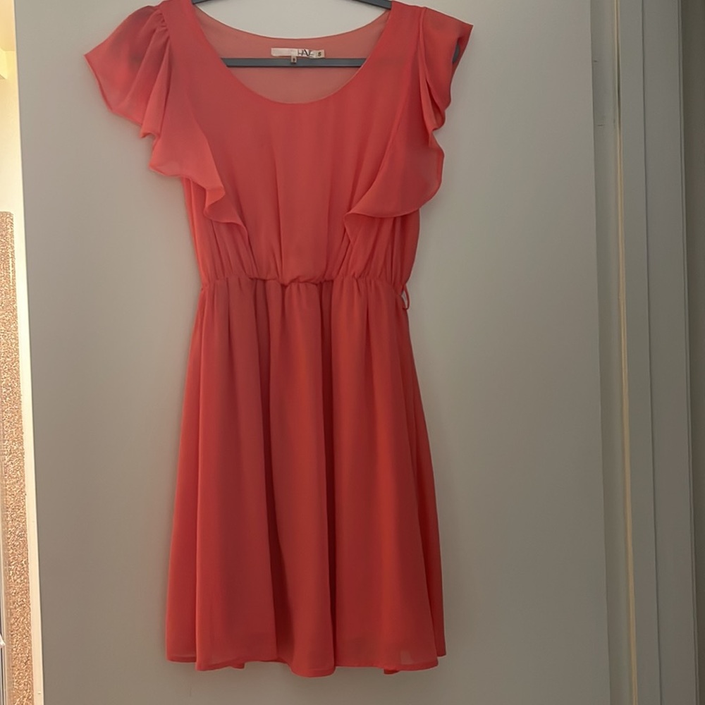 Peach Midi Spring Dress